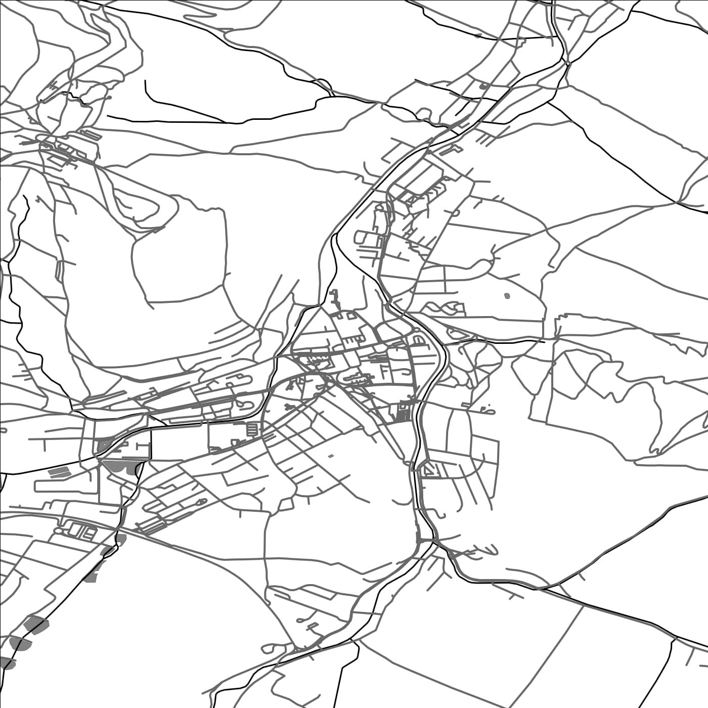 ROAD MAP OF JESENIK, CZECH REPUBLIC BY MAPBAKES