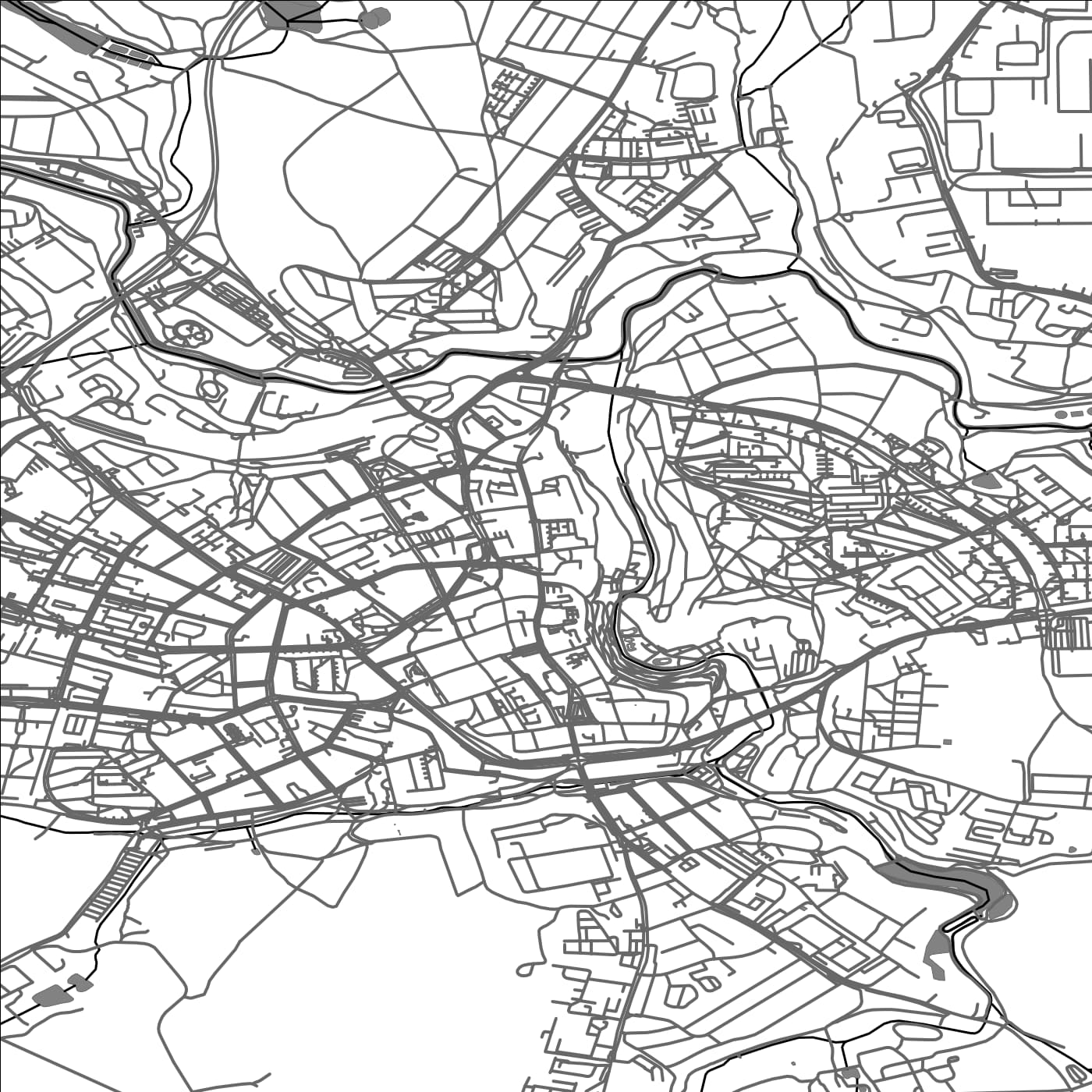 ROAD MAP OF JIHLAVA, CZECH REPUBLIC BY MAPBAKES