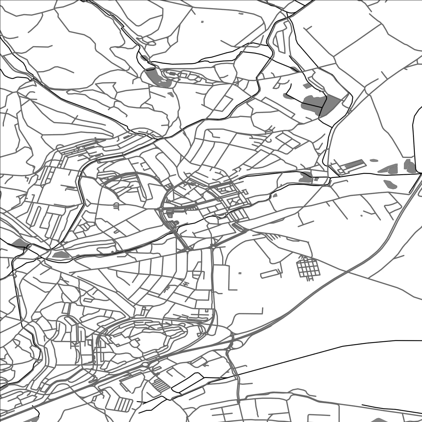 ROAD MAP OF JIRKOV, CZECH REPUBLIC BY MAPBAKES