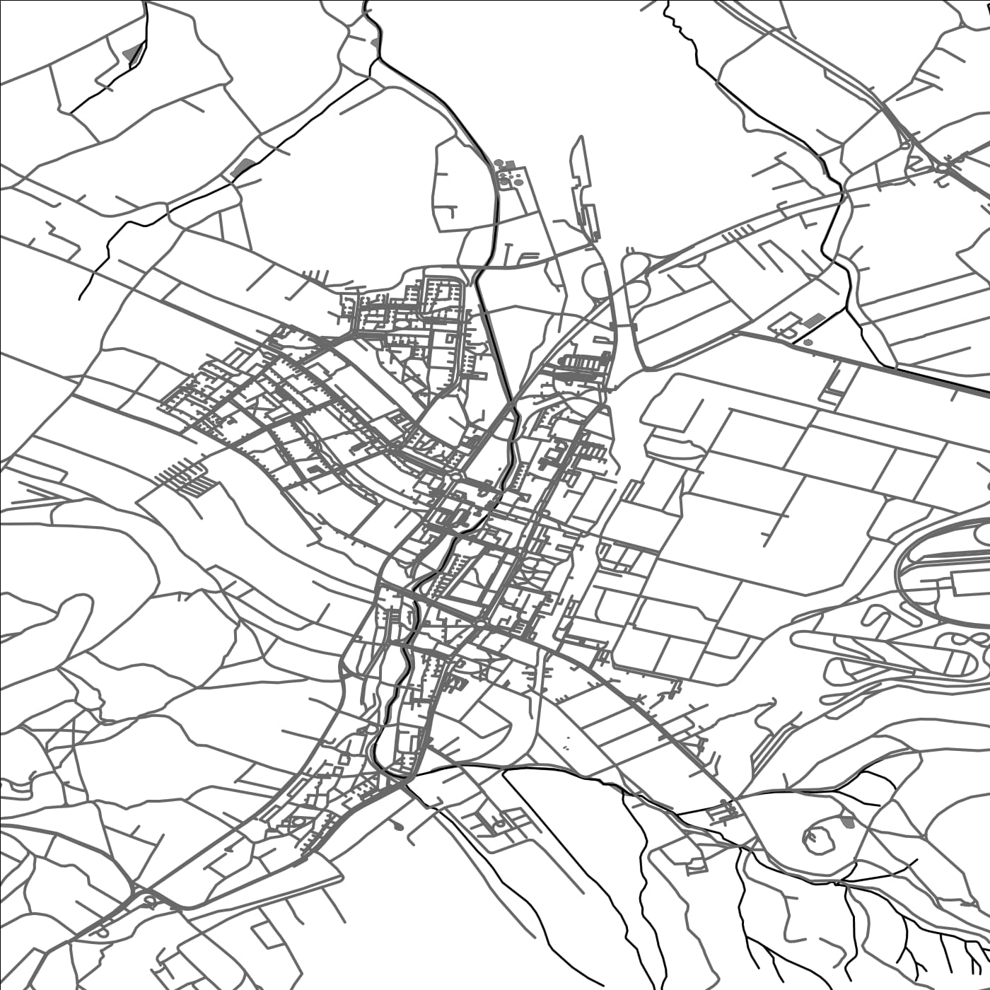 ROAD MAP OF KOPRIVNICE, CZECH REPUBLIC BY MAPBAKES