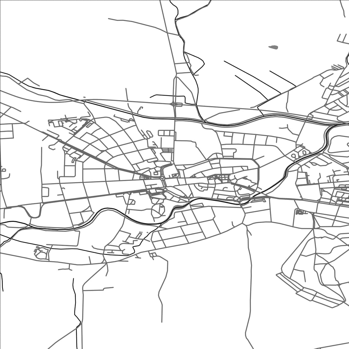 ROAD MAP OF KRNOV, CZECH REPUBLIC BY MAPBAKES