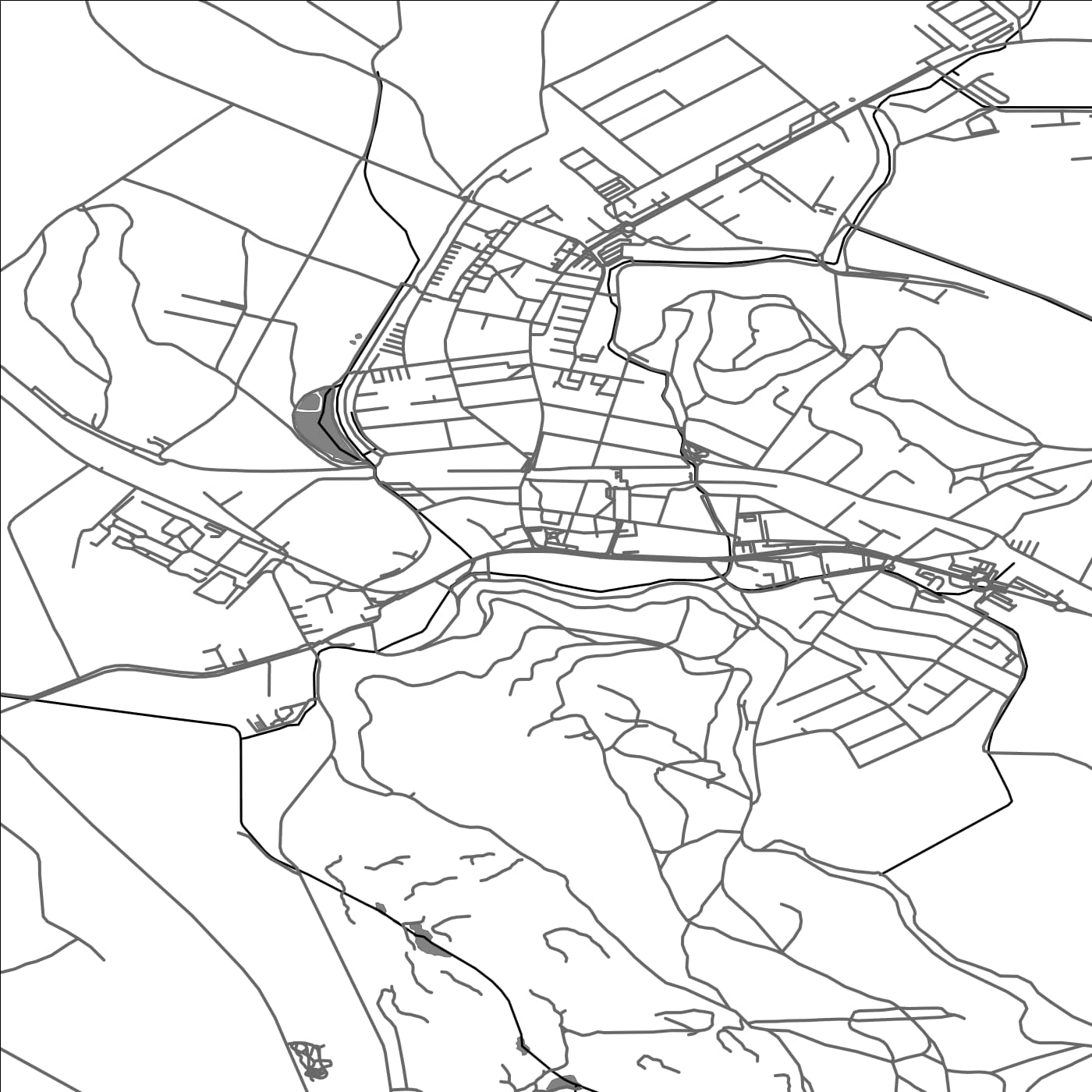 ROAD MAP OF KURIM, CZECH REPUBLIC BY MAPBAKES