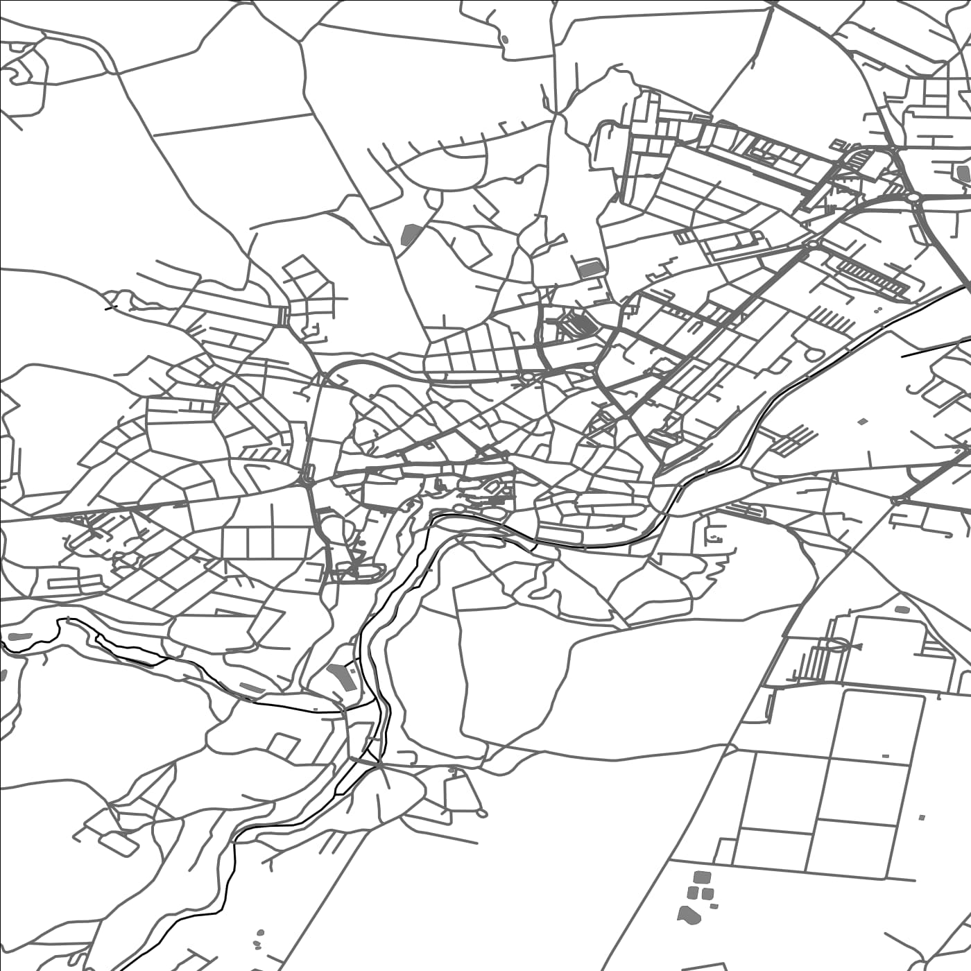 ROAD MAP OF KUTNA HORA, CZECH REPUBLIC BY MAPBAKES