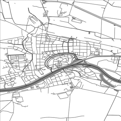 ROAD MAP OF NYMBURK, CZECH REPUBLIC BY MAPBAKES