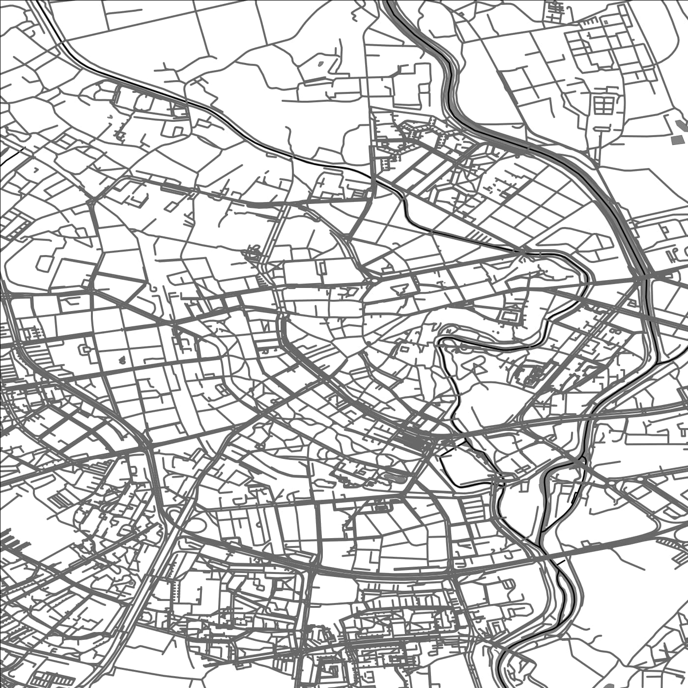 ROAD MAP OF OLOMOUC, CZECH REPUBLIC BY MAPBAKES