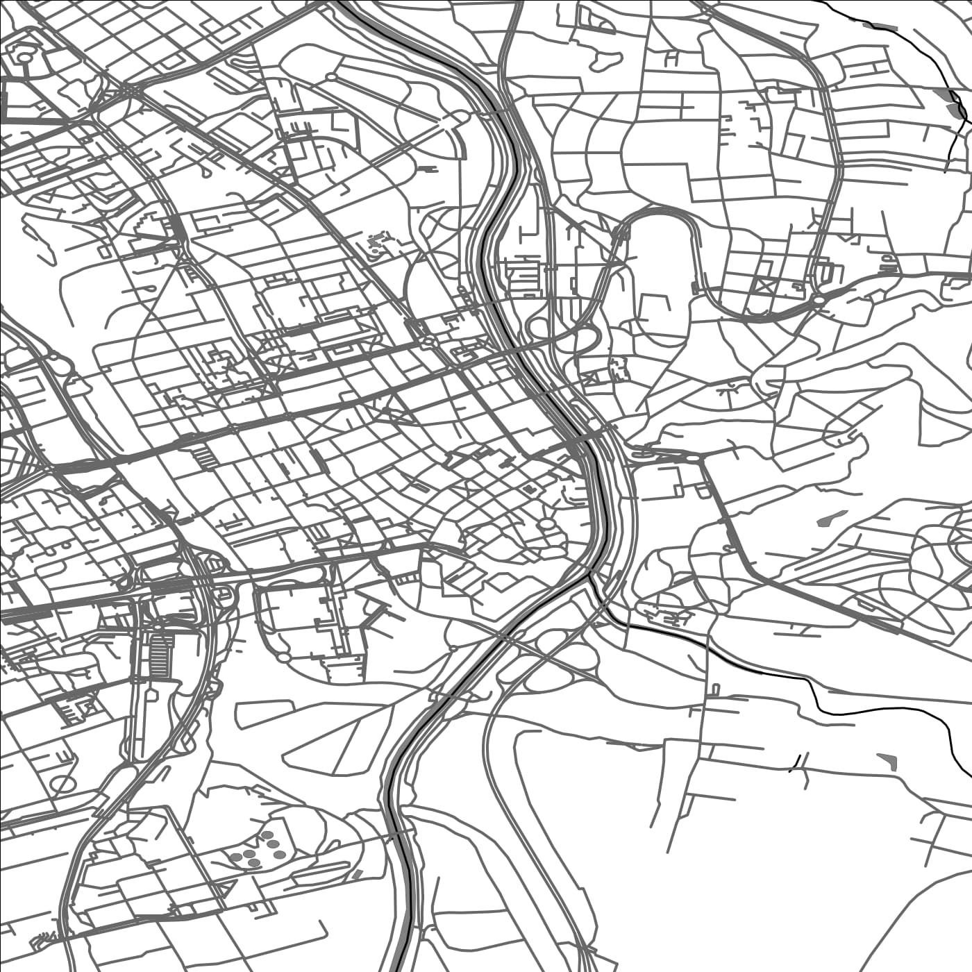 ROAD MAP OF OSTRAVA, CZECH REPUBLIC BY MAPBAKES