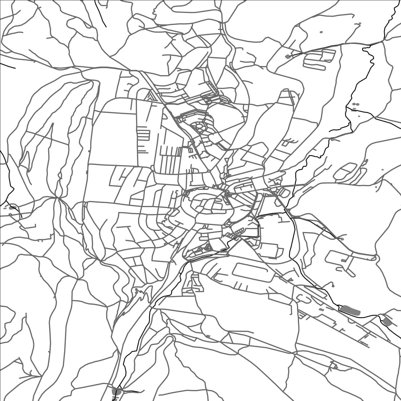 ROAD MAP OF PRACHATICE, CZECH REPUBLIC BY MAPBAKES