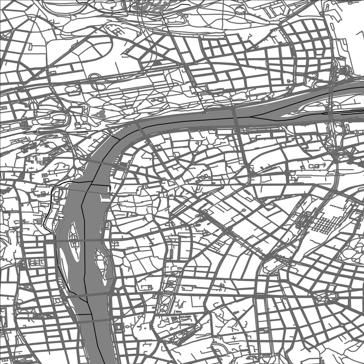 ROAD MAP OF PRAGUE, CZECH REPUBLIC BY MAPBAKES