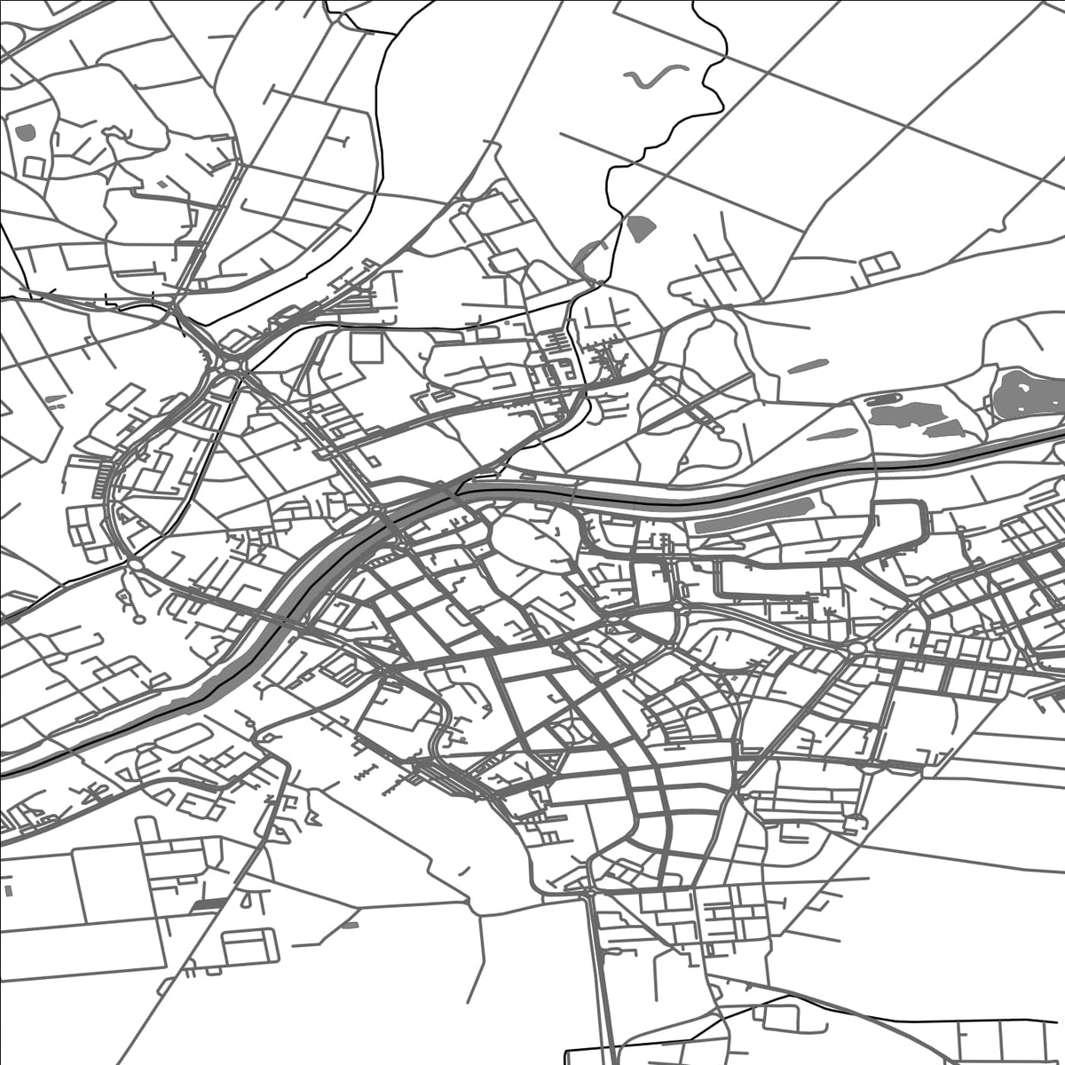 ROAD MAP OF PREROV, CZECH REPUBLIC BY MAPBAKES