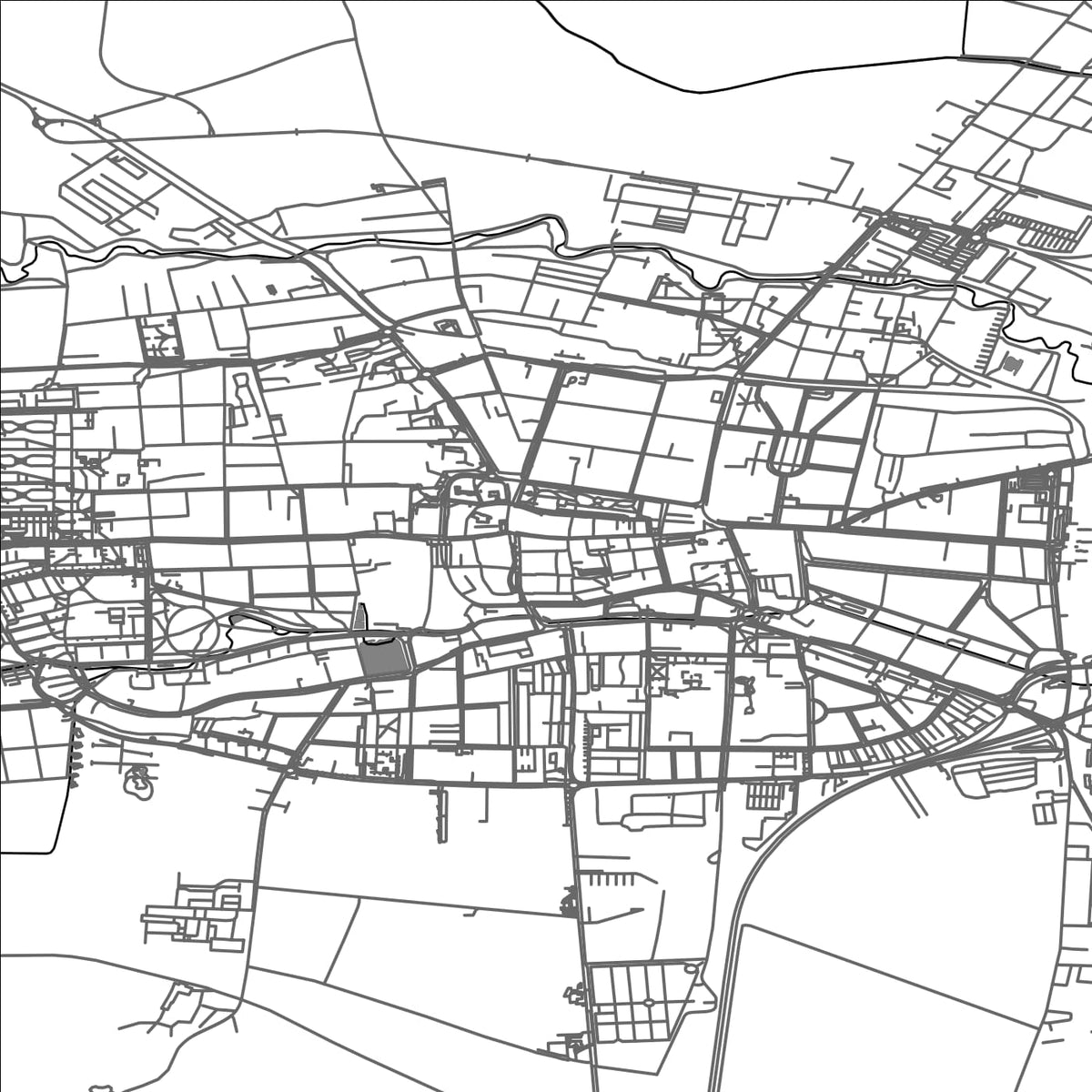 ROAD MAP OF PROSTEJOV, CZECH REPUBLIC BY MAPBAKES