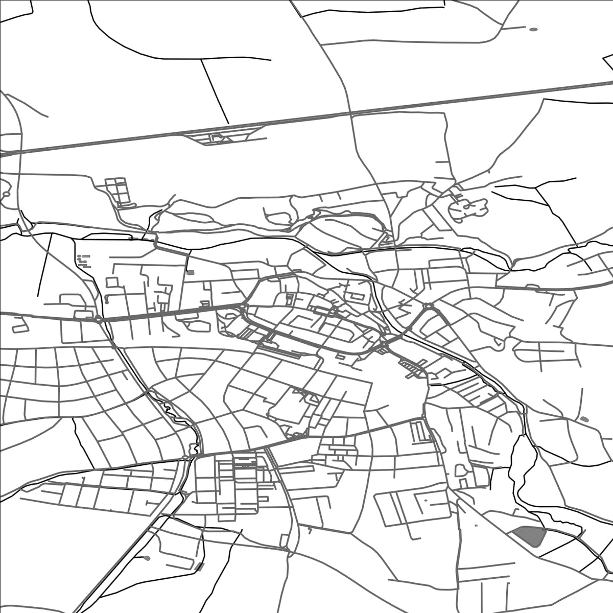 ROAD MAP OF ROKYCANY, CZECH REPUBLIC BY MAPBAKES