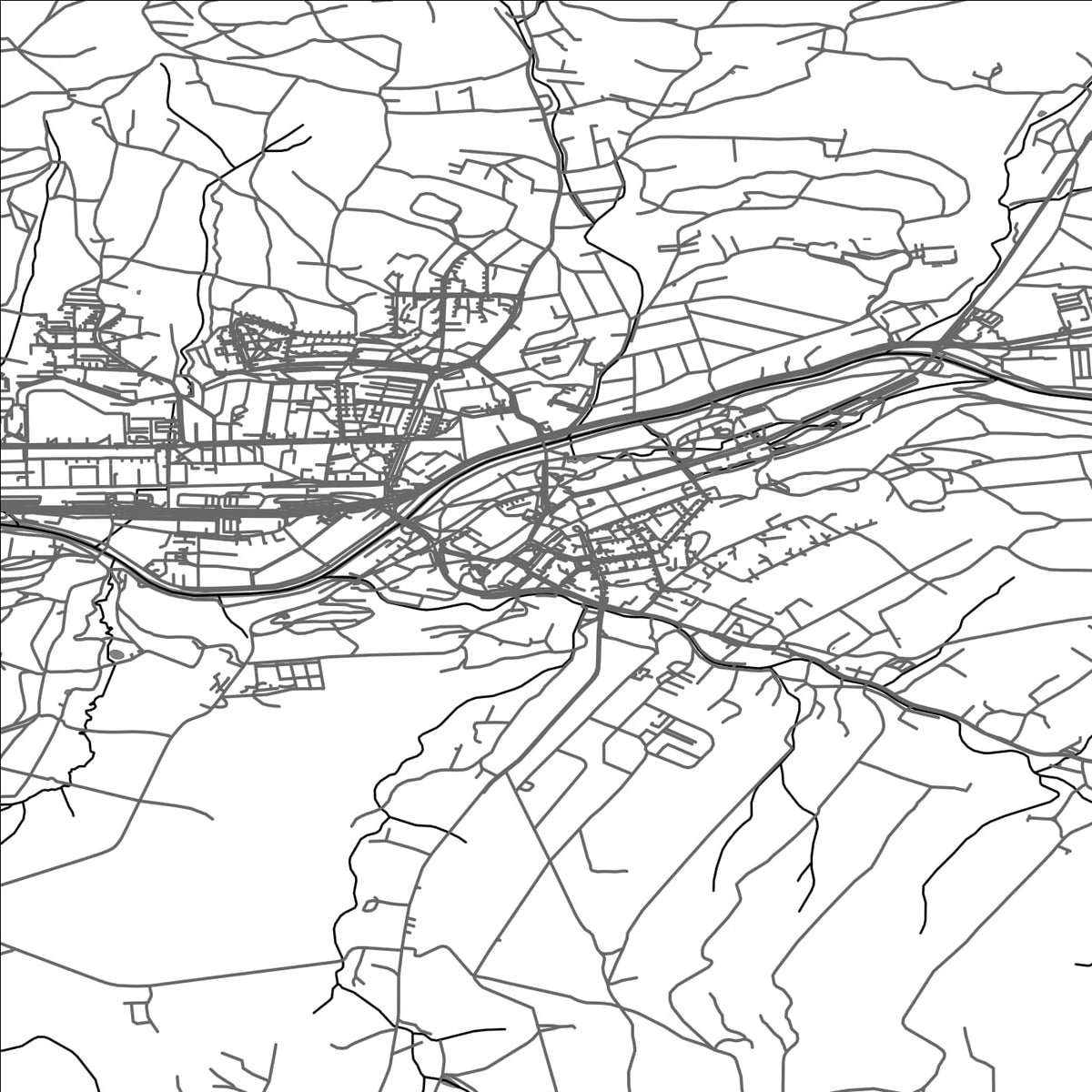 ROAD MAP OF ROZNOV POD RADHOSTEM, CZECH REPUBLIC BY MAPBAKES