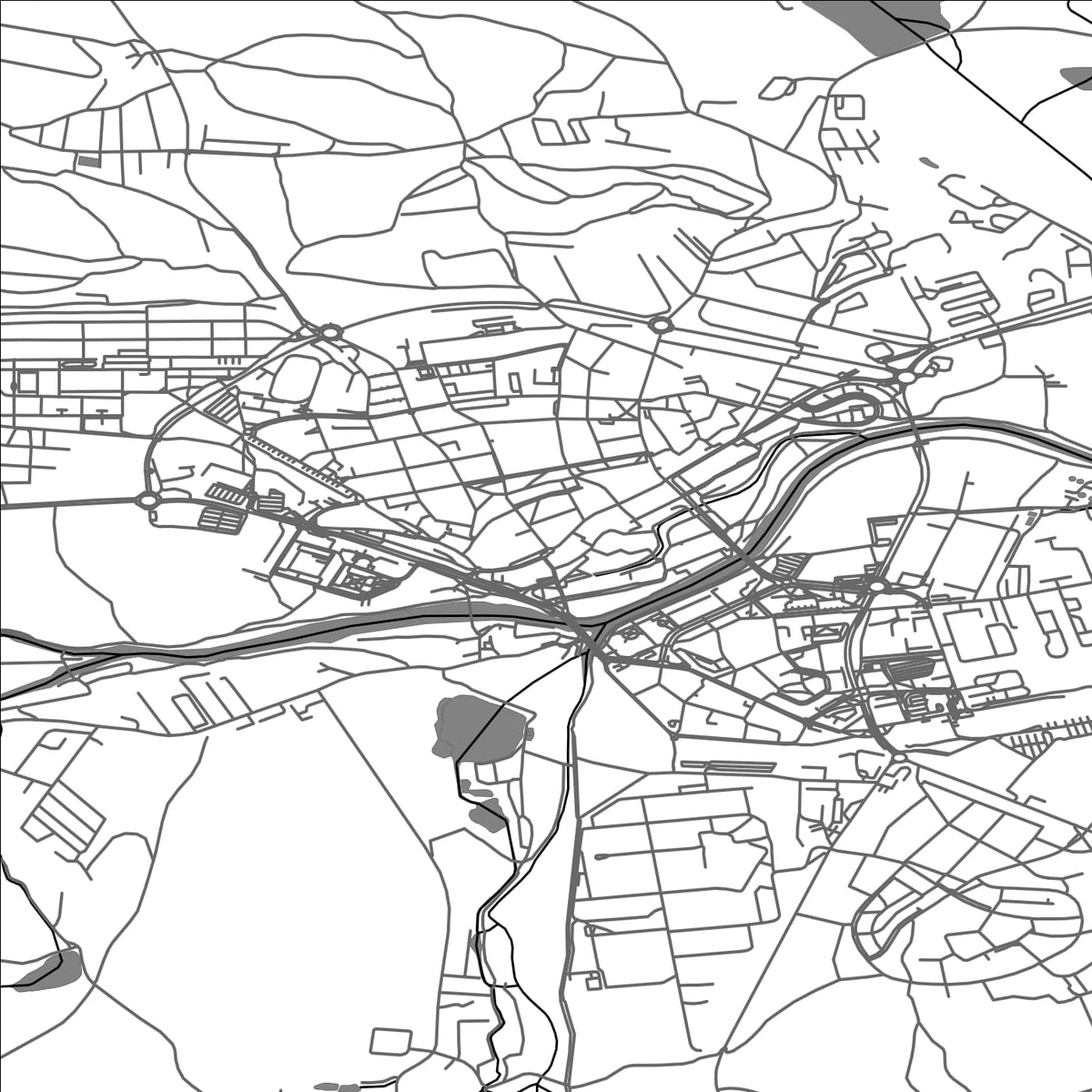 ROAD MAP OF STRAKONICE, CZECH REPUBLIC BY MAPBAKES