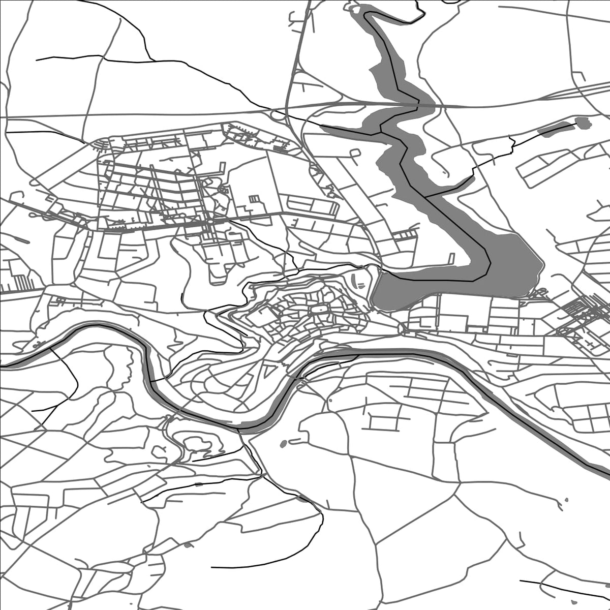 ROAD MAP OF TABOR, CZECH REPUBLIC BY MAPBAKES
