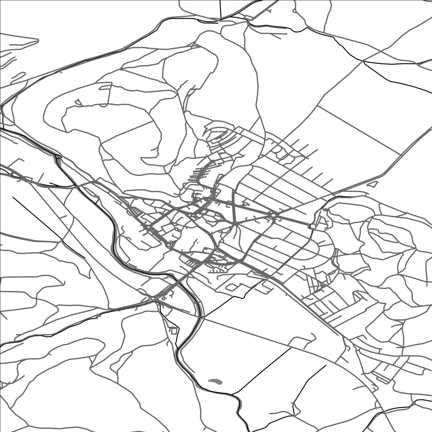 ROAD MAP OF TISNOV, CZECH REPUBLIC BY MAPBAKES