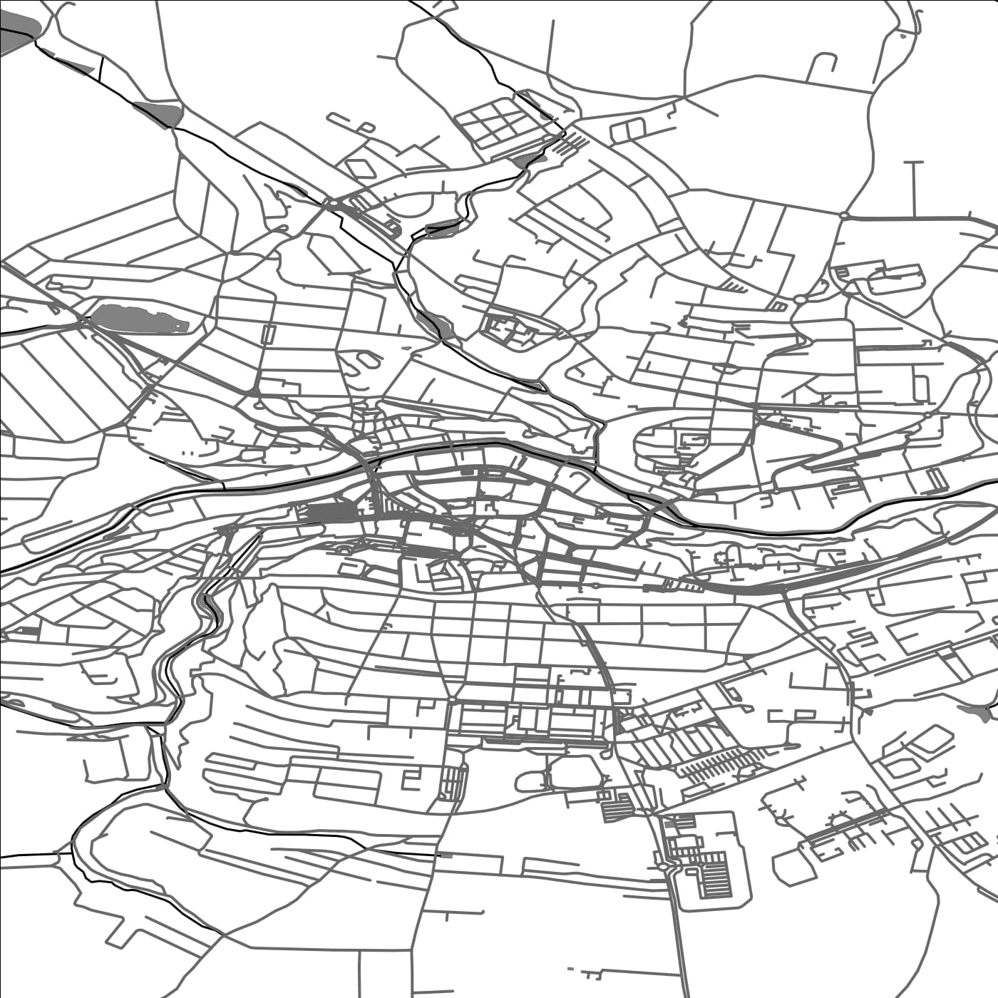 ROAD MAP OF TREBIC, CZECH REPUBLIC BY MAPBAKES