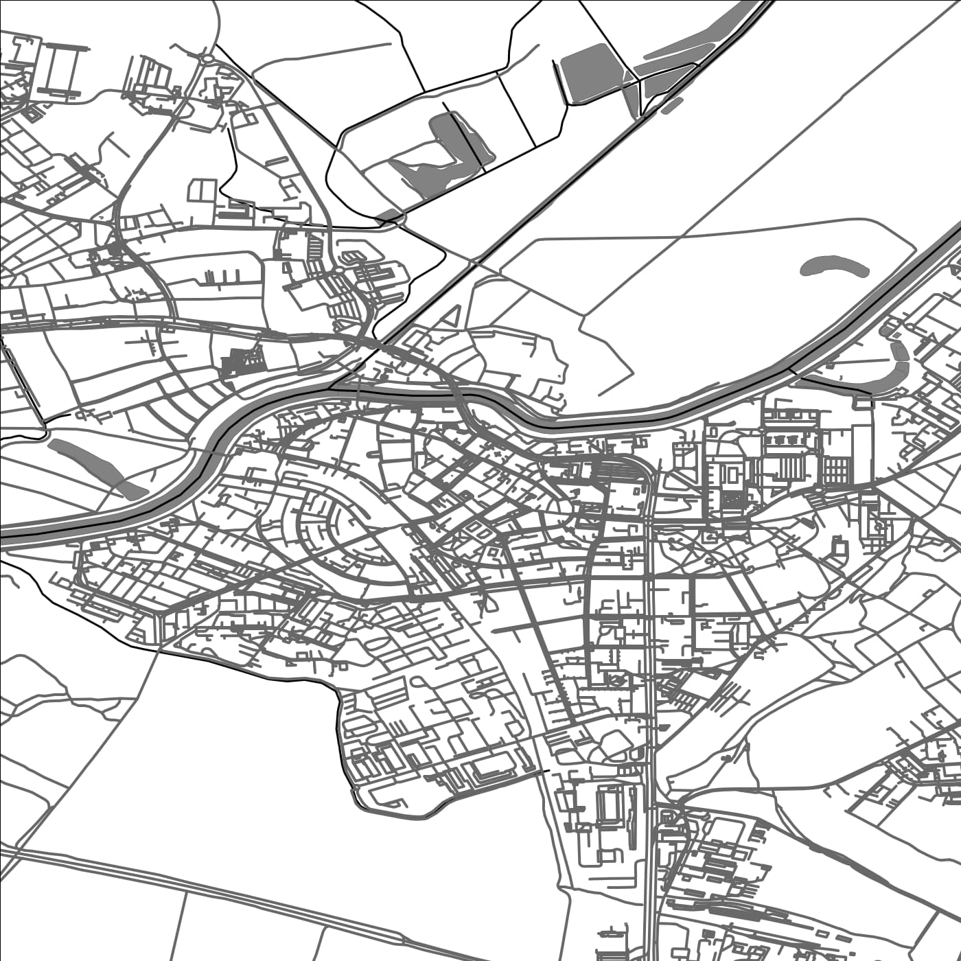 ROAD MAP OF UHERSKE HRADISTE, CZECH REPUBLIC BY MAPBAKES