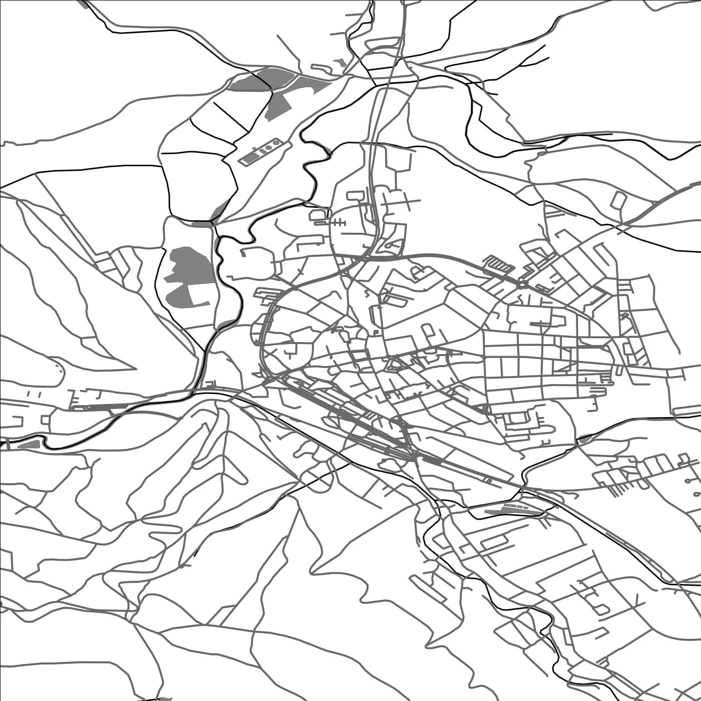 ROAD MAP OF USTI NAD ORLICI, CZECH REPUBLIC BY MAPBAKES