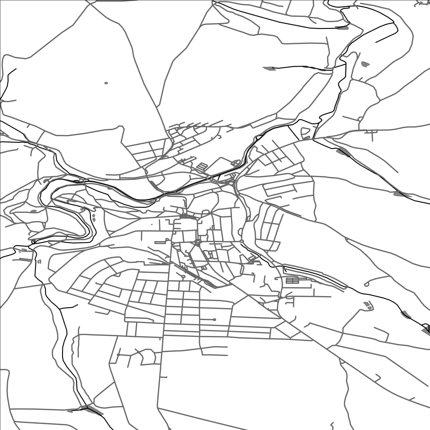 ROAD MAP OF VLASIM, CZECH REPUBLIC BY MAPBAKES