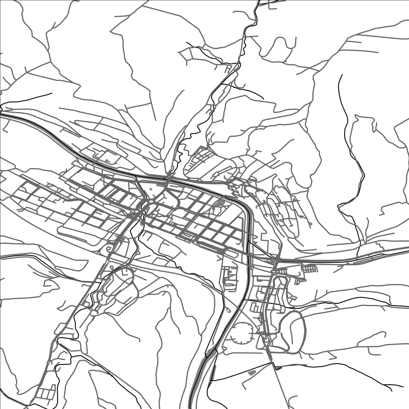 ROAD MAP OF VSETIN, CZECH REPUBLIC BY MAPBAKES