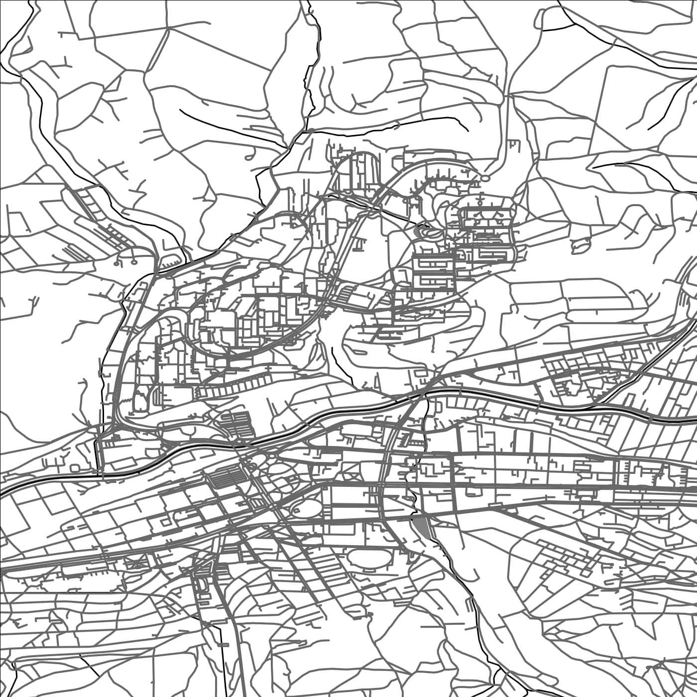 ROAD MAP OF ZLIN, CZECH REPUBLIC BY MAPBAKES