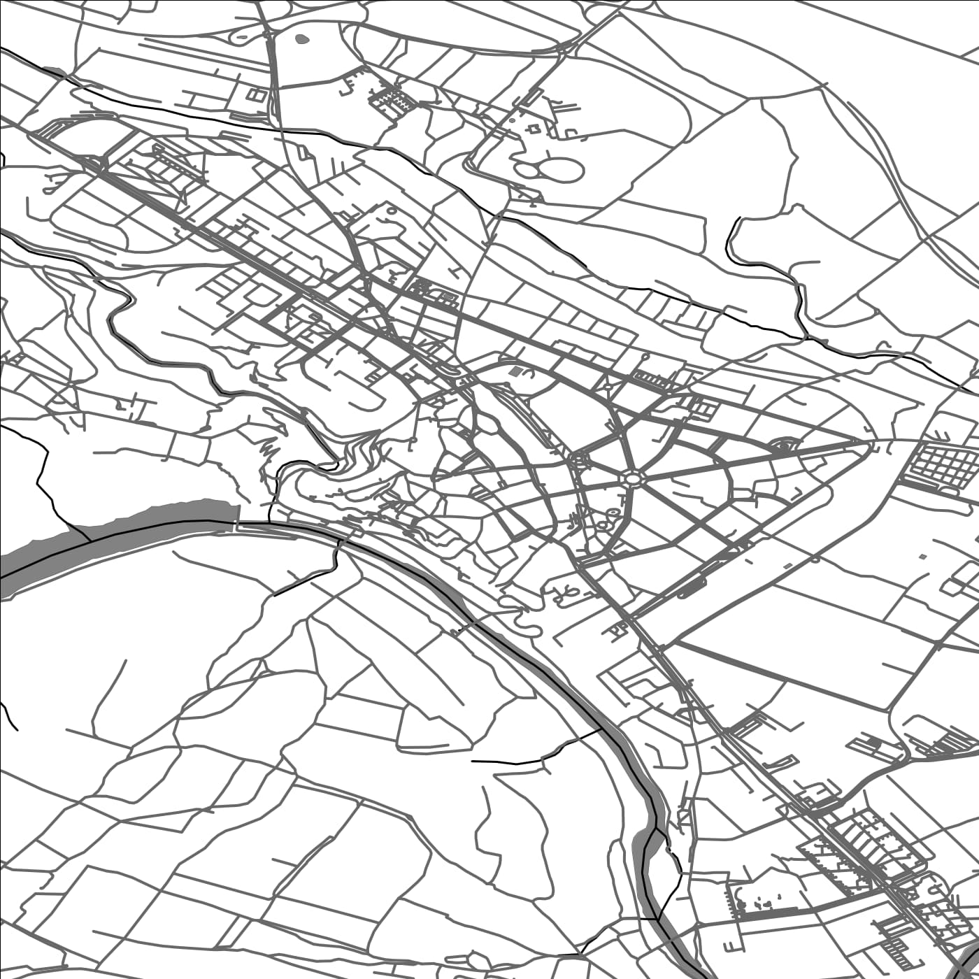 ROAD MAP OF ZNOJMO, CZECH REPUBLIC BY MAPBAKES