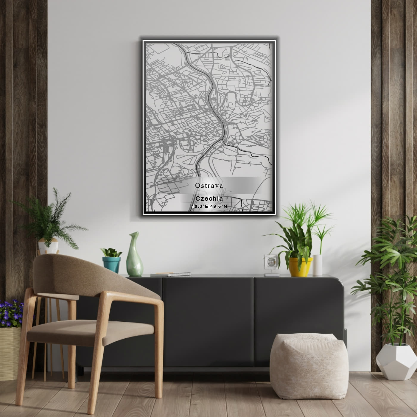 ROAD MAP OF OSTRAVA, CZECH REPUBLIC BY MAPBAKES