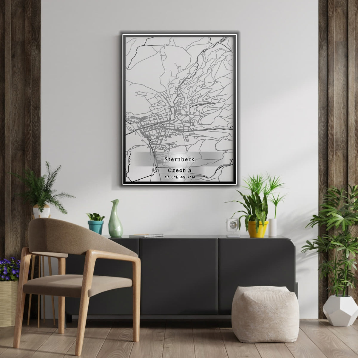 ROAD MAP OF STERNBERK, CZECH REPUBLIC BY MAPBAKES