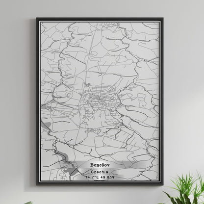 ROAD MAP OF BENESOV, CZECH REPUBLIC BY MAPBAKES