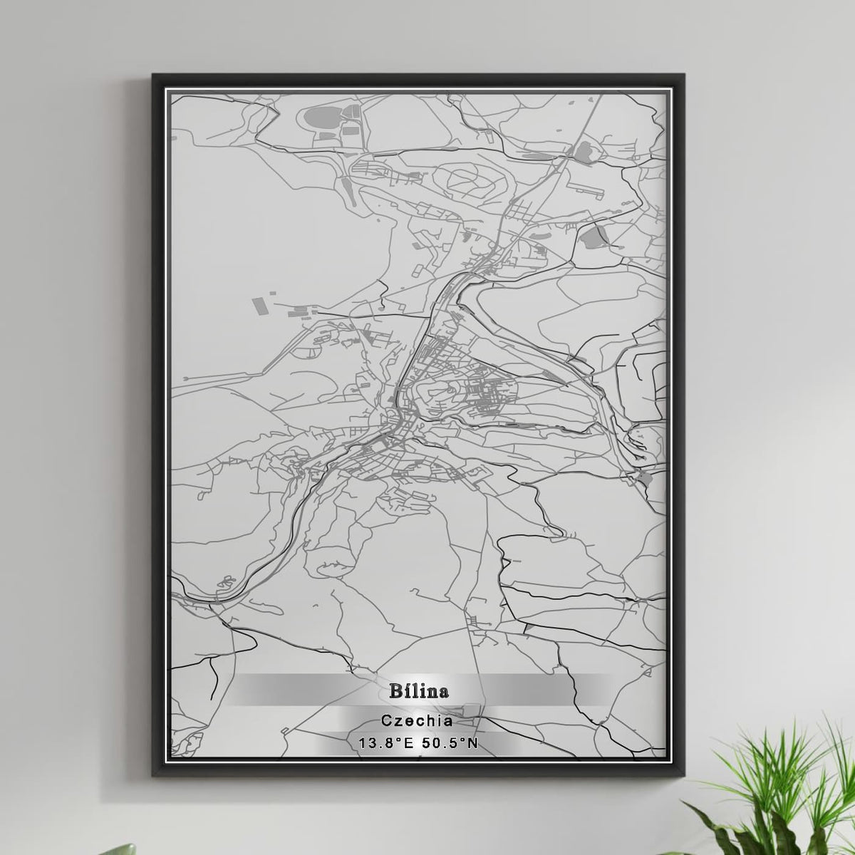 ROAD MAP OF BILINA, CZECH REPUBLIC BY MAPBAKES