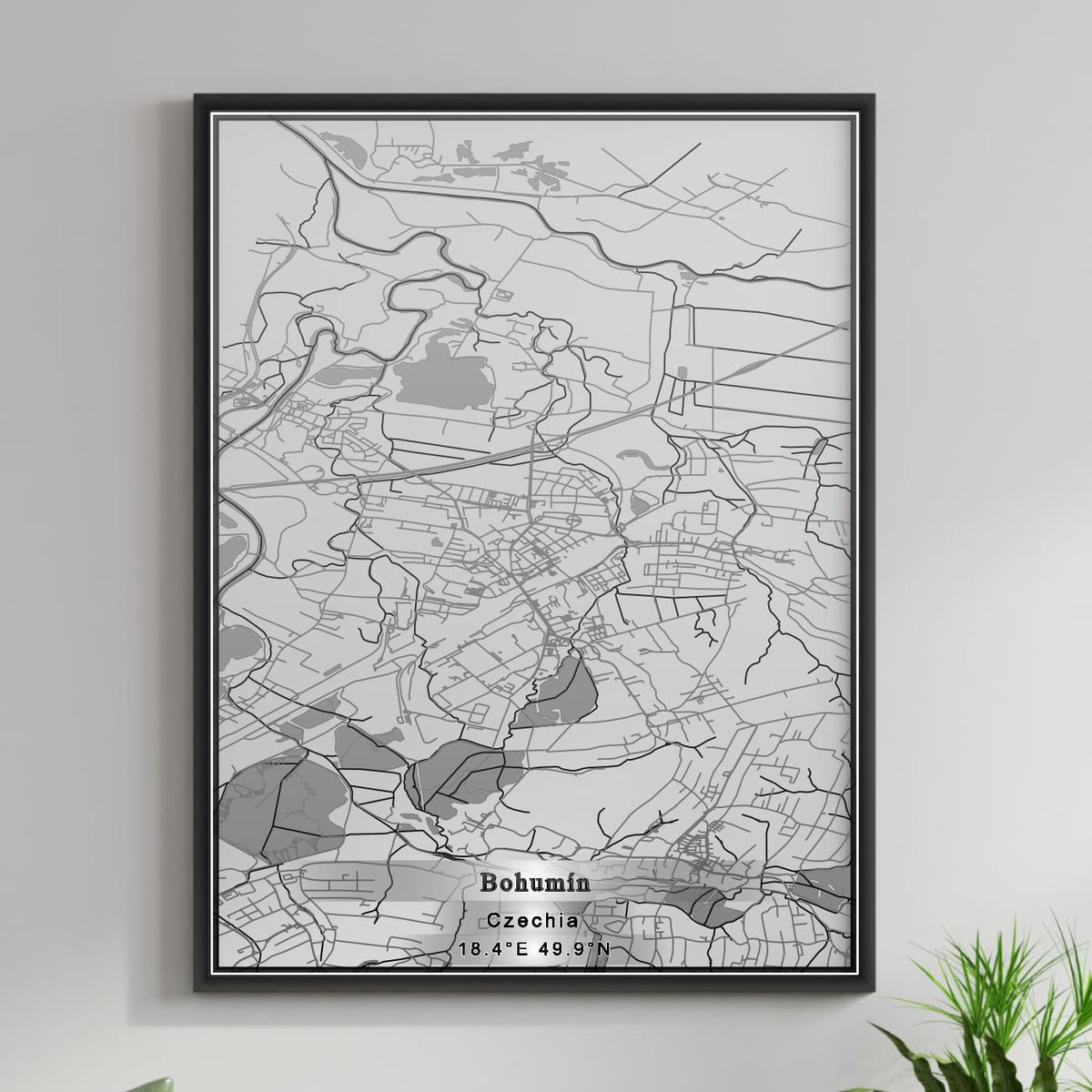ROAD MAP OF BOHUMIN, CZECH REPUBLIC BY MAPBAKES