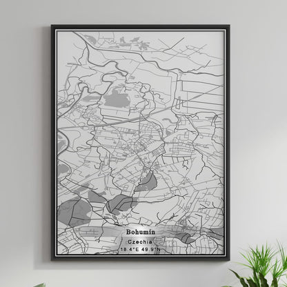 ROAD MAP OF BOHUMIN, CZECH REPUBLIC BY MAPBAKES