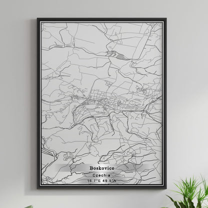 ROAD MAP OF BOSKOVICE, CZECH REPUBLIC BY MAPBAKES