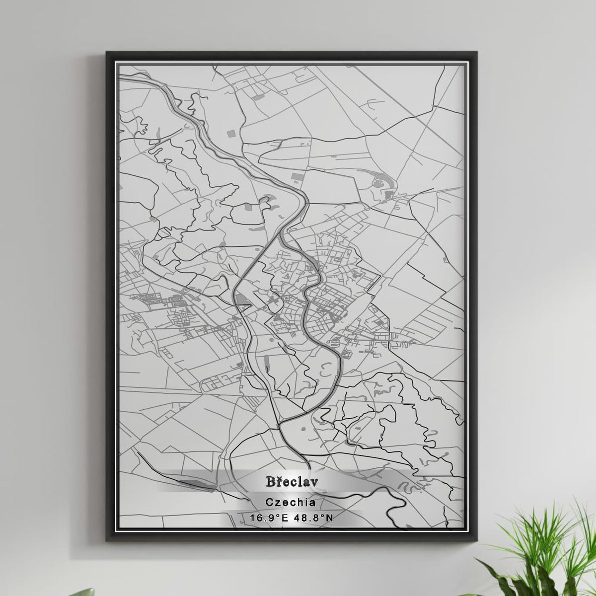 ROAD MAP OF BRECLAV, CZECH REPUBLIC BY MAPBAKES