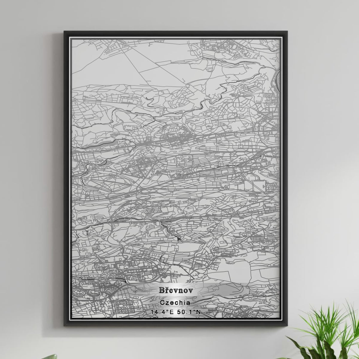 ROAD MAP OF BREVNOV, CZECH REPUBLIC BY MAPBAKES