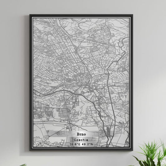 ROAD MAP OF BRNO, CZECH REPUBLIC BY MAPBAKES