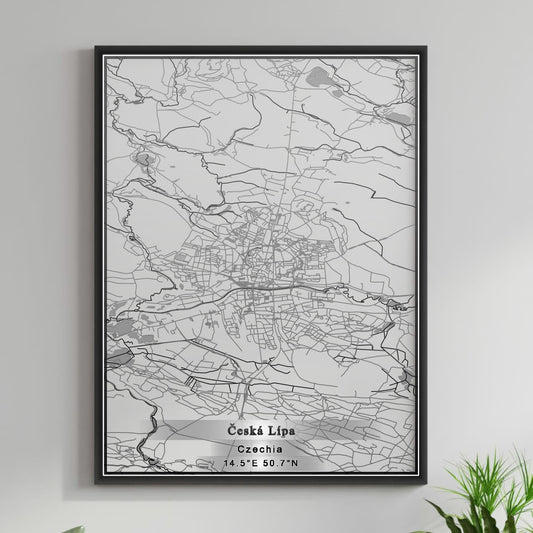 ROAD MAP OF CESKA LIPA, CZECH REPUBLIC BY MAPBAKES