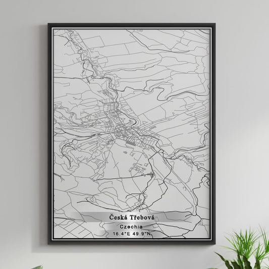 ROAD MAP OF CESKA TREBOVA, CZECH REPUBLIC BY MAPBAKES