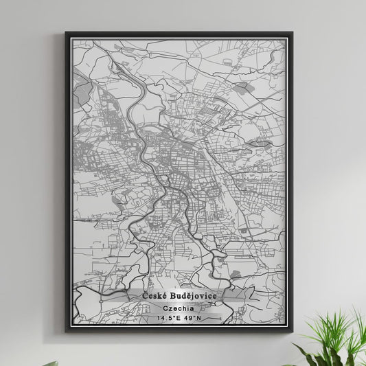 ROAD MAP OF CESKE BUDEJOVICE, CZECH REPUBLIC BY MAPBAKES