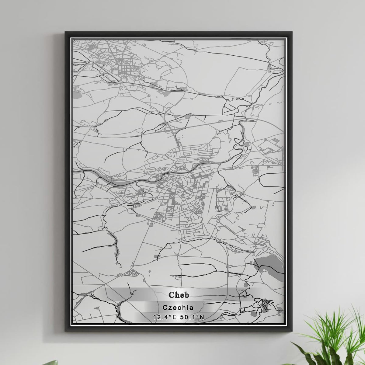 ROAD MAP OF CHEB, CZECH REPUBLIC BY MAPBAKES