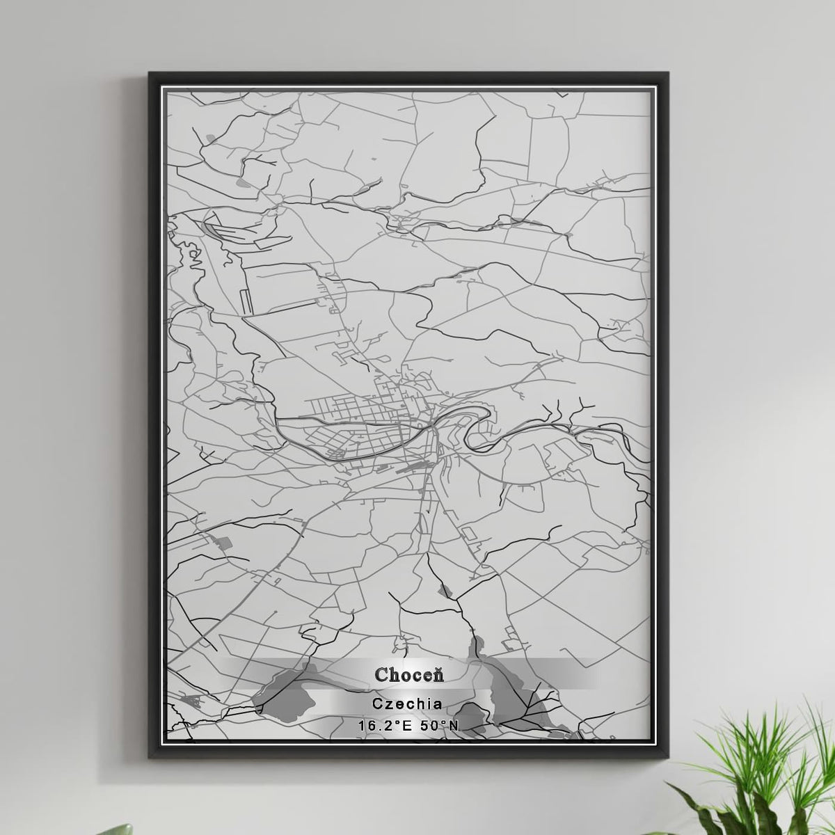 ROAD MAP OF CHOCEN, CZECH REPUBLIC BY MAPBAKES