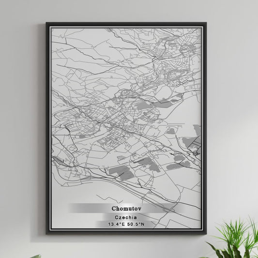 ROAD MAP OF CHOMUTOV, CZECH REPUBLIC BY MAPBAKES