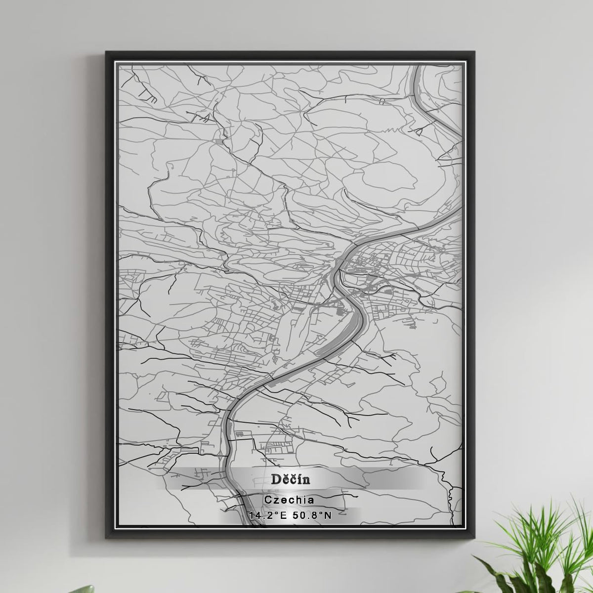 ROAD MAP OF DECIN, CZECH REPUBLIC BY MAPBAKES