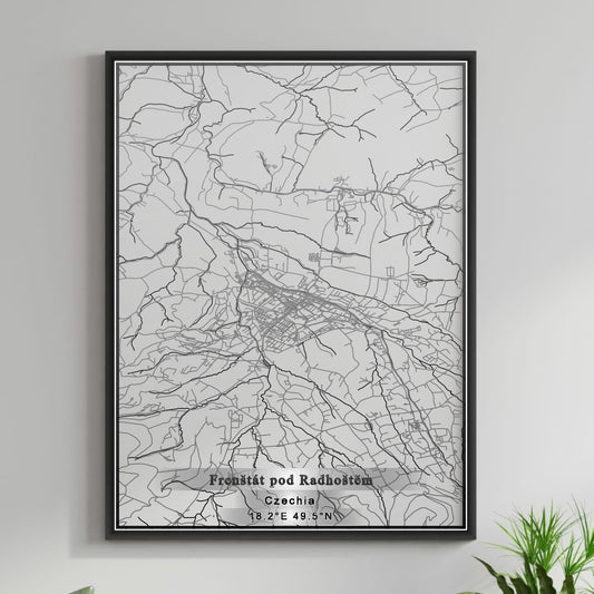 ROAD MAP OF FRENSTAT POD RADHOSTEM, CZECH REPUBLIC BY MAPBAKES