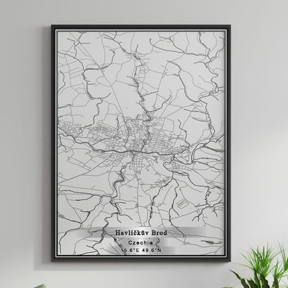 ROAD MAP OF HAVLICKUV BROD, CZECH REPUBLIC BY MAPBAKES