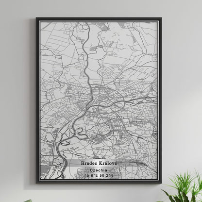 ROAD MAP OF HRADEC KRALOVE, CZECH REPUBLIC BY MAPBAKES