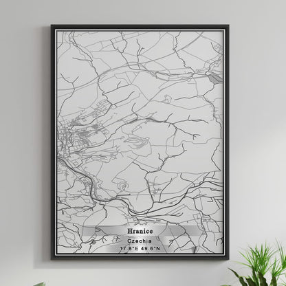 ROAD MAP OF HRANICE, CZECH REPUBLIC BY MAPBAKES