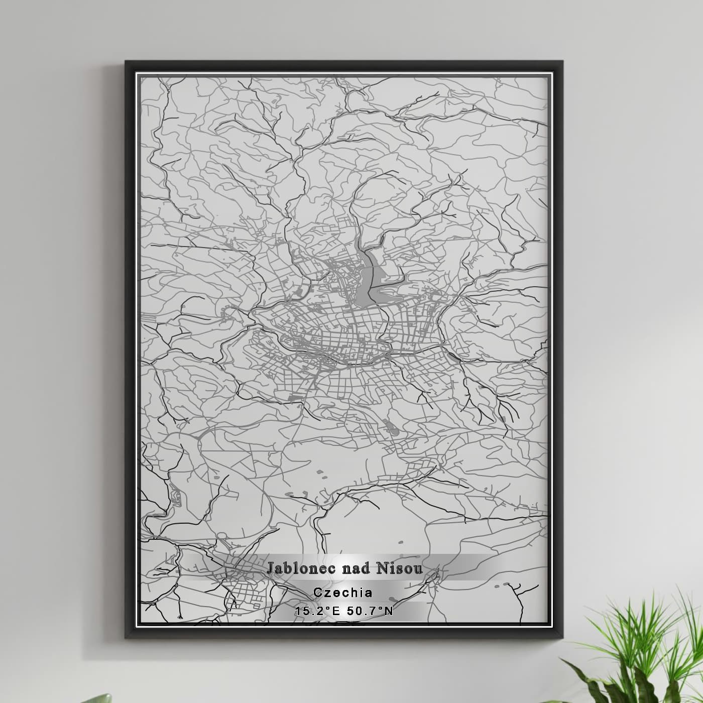 ROAD MAP OF JABLONEC NAD NISOU, CZECH REPUBLIC BY MAPBAKES