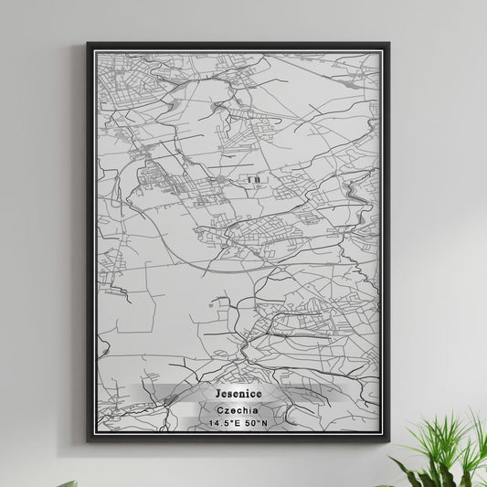 ROAD MAP OF JESENICE, CZECH REPUBLIC BY MAPBAKES