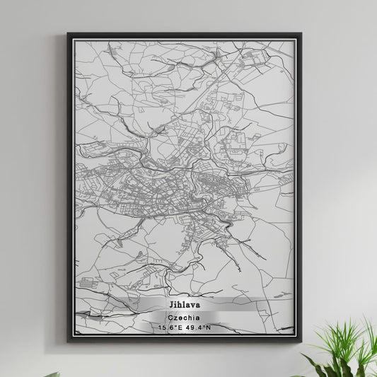 ROAD MAP OF JIHLAVA, CZECH REPUBLIC BY MAPBAKES